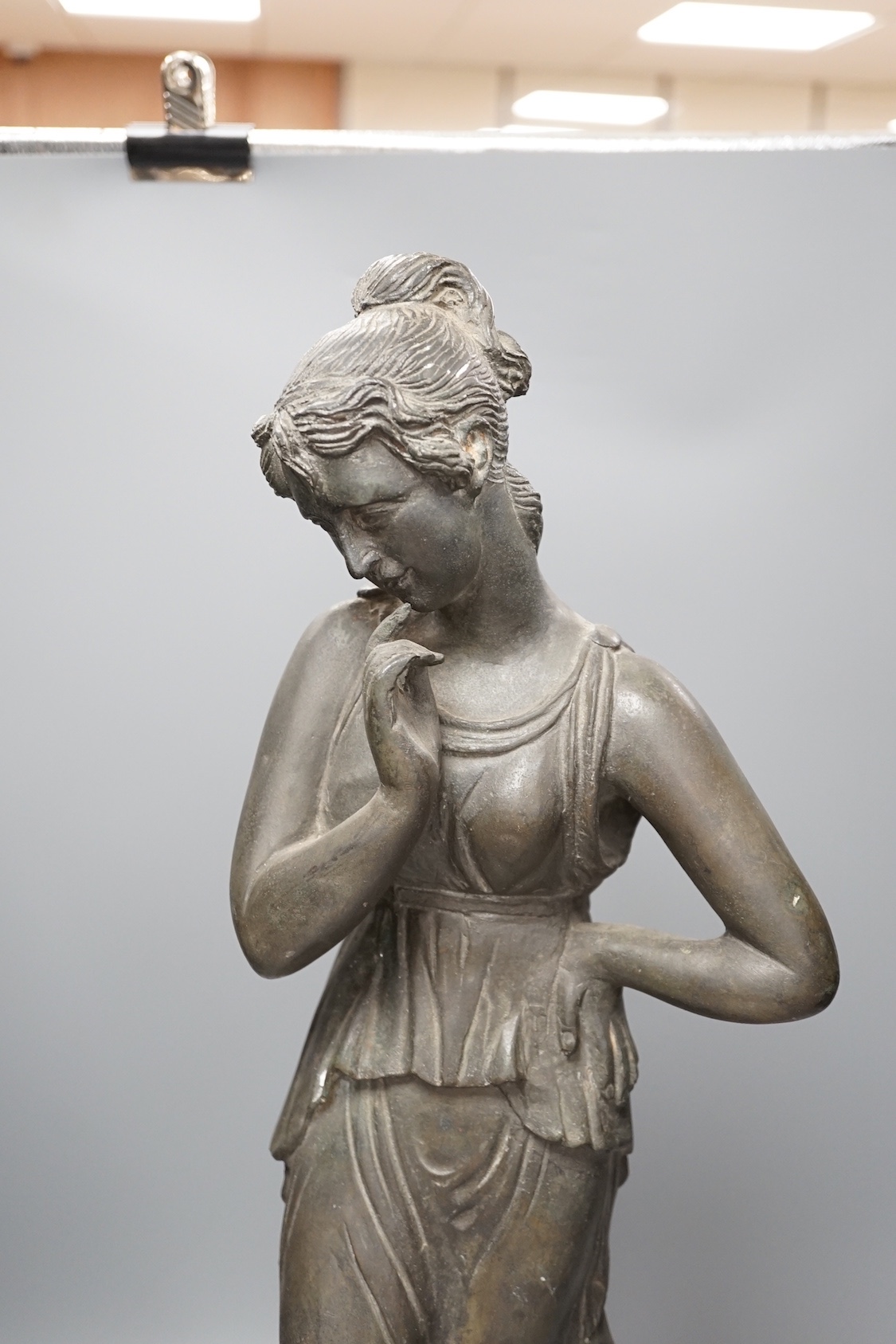 After the antique, bronze female figure, 63cm